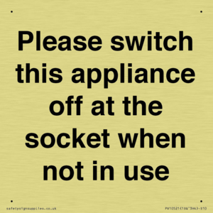 Please switch this appliance off at the socket when not in use